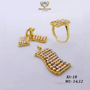طقم ذهب كامل عيار 18 من سليمه جولد