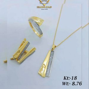 طقم ذهب كامل عيار 18 من سليمه جولد