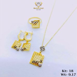 طقم ذهب كامل عيار 18 من سليمه جولد