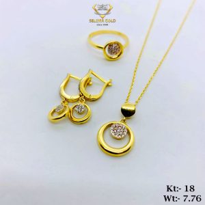 طقم ذهب كامل عيار 18 من سليمه جولد