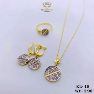 طقم ذهب كامل عيار 18 من سليمه جولد