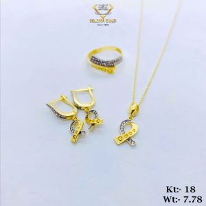 طقم ذهب كامل عيار 18 من سليمه جولد