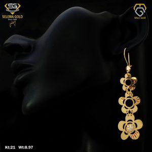 حلق ذهب عيار 21 من سليمه جولد