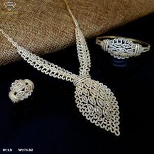 طقم ذهب كامل عيار 18 من سليمه جولد
